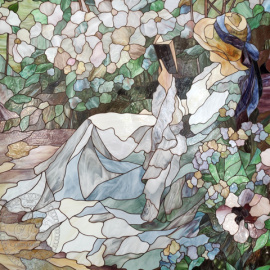 Витраж-картина «Девушка с книгой»