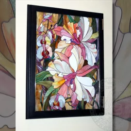 Витраж-картина «Орхидеи»